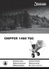 CHIPPER 1480 TQG. Instruction manual. Libretto d instruzioni. Manual de instrucciones Manuel d instructions. Manual do operador