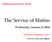 The Service of Matins