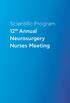 Scientific Program 12 th Annual Neurosurgery Nurses Meeting