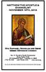 MATTHEW THE APOSTLE & EVANGELIST NOVEMBER 16TH, 2014