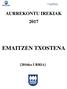 2017KO AURREKONTUA PRESUPUESTO 2017 AURREKONTU IREKIAK 2017 EMAITZEN TXOSTENA. [2016ko URRIA]