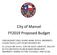 City of Manvel FY2019 Proposed Budget