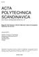 ACTA POLYTECHNICA SCANDINAVICA ELECTRICAL ENGINEERING SERIES No. 107