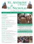 ST. ANTHONY ST. NICHOLAS. of PADUA. September 23, 2018 Twenty-Fifth Sunday in Ordinary Time. Let s All Become Saints Together!