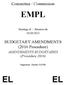 Committee / Commission EMPL. Meeting of / Réunion du 03/09/2015. BUDGETARY AMENDMENTS (2016 Procedure) AMENDEMENTS BUDGÉTAIRES (Procédure 2016)