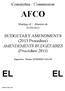 Committee / Commission AFCO. Meeting of / Réunion du 05/09/2012. BUDGETARY AMENDMENTS (2013 Procedure) AMENDEMENTS BUDGÉTAIRES (Procédure 2013)