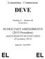 Committee / Commission DEVE. Meeting of / Réunion du 03/09/2014. BUDGETARY AMENDMENTS (2015 Procedure) AMENDEMENTS BUDGÉTAIRES (Procédure 2015)