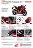 CBR1000RR Fireblade 2017 SUPERSPORT ACCESSORIES FEATURED: Καπάκι πίσω σέλας (Victory Red) Προστατευτικό πίσω τροχου Λασπωτήρας (Victory Red) Προστατ